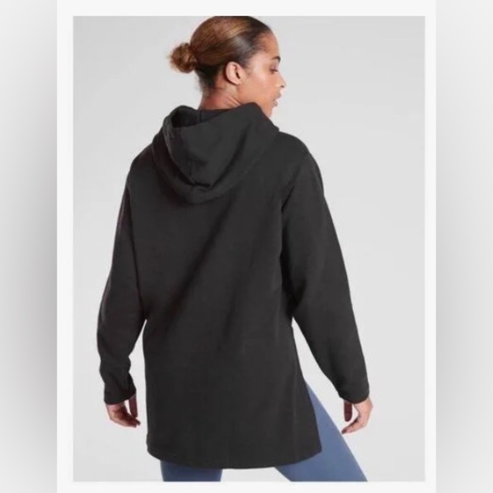 Athleta Yogi High-Low Oversized Hoodie Sweatshirt Black XS - Picture 2 of 13